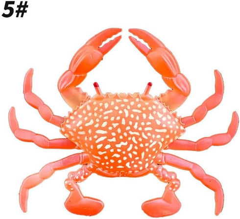 KTGCOZS Pack 6 8cm10g of Simulated Crab Soft Bait Floating TPR Vivid Fake Bait Saltwater sea Fishing Accessories Tools