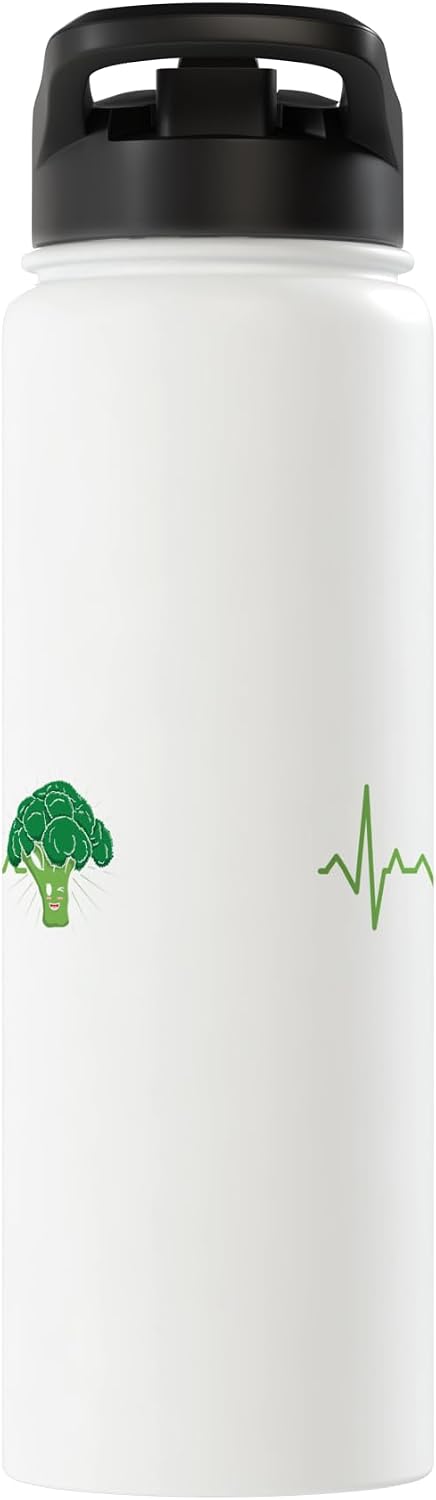 Heartbeat Kawaii Broccoli Kawaii Broccoli Insulated Water Bottle - Stainless Steel & BPA Free