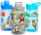 Home Tune 3 Pack 16oz Kid Water Drinking Bottle - BPA Free, Flip Straw Cap, Lightweight Leak-Proof Water Bottle for Kids
