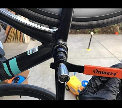 Oumers Bike Crank Extractor and Bottom Bracket Remover with 16mm Spanner Wrench, Bicycle Crank Removal Tool Kit