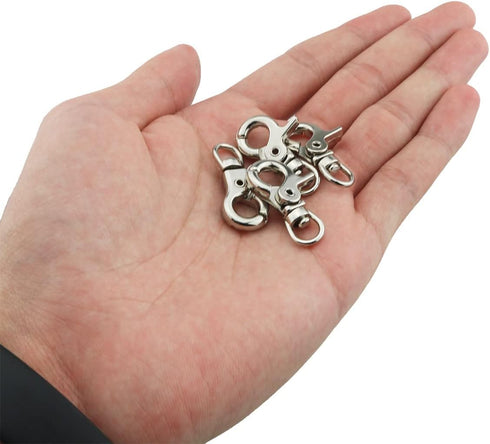 Snap Hook DGHAOP, 4pcs Zinc Alloy 30mm Key Chain Snap Hook for Pets Cage Hook, Silver Tone