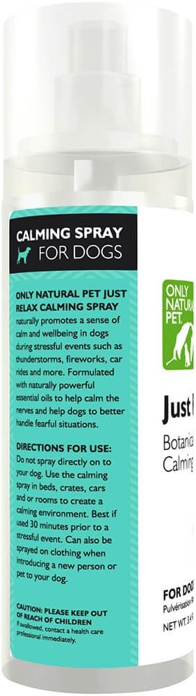 3.4 oz Only Natural Pet Just Relax Botanical Behavior Calming Spray for Dogs - Naturally Calms Anxious Behavior - Spray