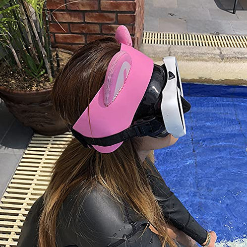 Scuba Diving Headband Pink Cat Kitty 2mm Neoprene Wetsuit Hood for Women Youth, Thermal Hair Band