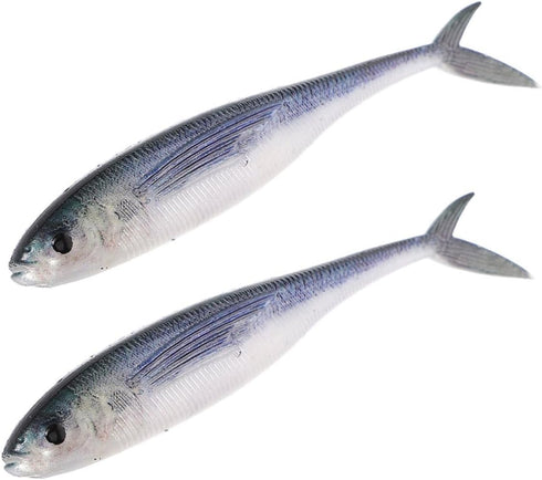 Toddmomy Bionic Soft Fishing Lures Pair 3D Sinking Artificial Tuna Swimbaits for