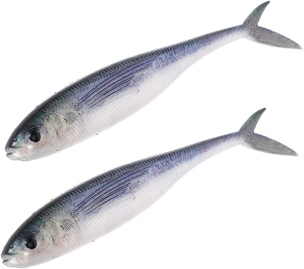 Toddmomy Bionic Soft Fishing Lures Pair 3D Sinking Artificial Tuna Swimbaits for