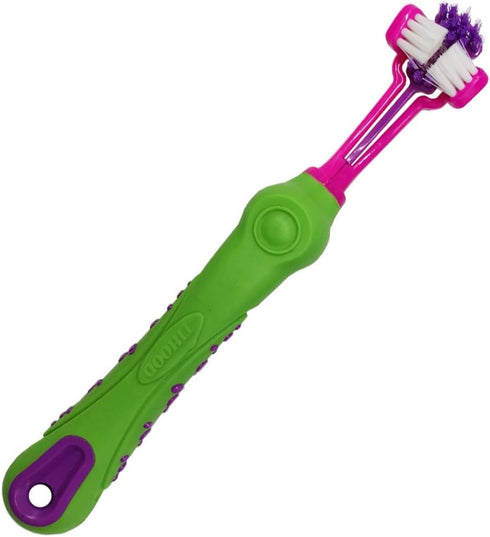 TIHOOD Three Sided Pet Toothbrush Dog Brush Addition Bad Breath Tartar Teeth Care Dog Cat Cleaning Mouth