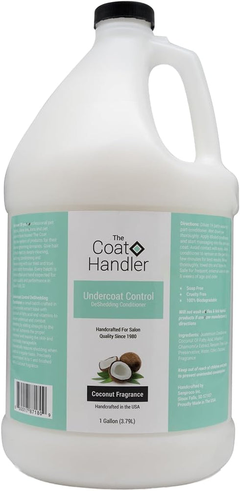 Undercoat Control Deshedding Dog Conditioner, 1 Gallon - Coconut Milk Fragrance, Omega 3 and 6 Rich, Reduces Shedding