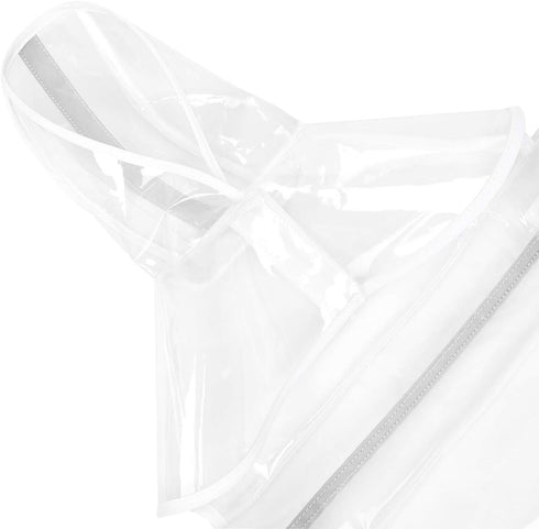 HDE Dog Raincoat Jacket, Reflective Adjustable Hooded Poncho Rain Coat for Small to X-Large Dogs, Clear - L