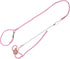 Adjustable Leash Harness with Bell for Rat, Mouse, Squirrel, Guinea Pig Walking Training (Pink)