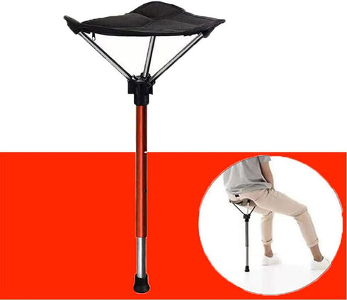 Rooyar Adjustable Telescopic Folding Stool Portable Single Leg Tall Chair for Outdoor Camping Walking