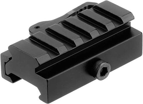 Low Profile Picatinny Riser Mount, Rail Riser Mounts Adaptor with QD Lever Lock Quick Release & 5 Slots for Scope Rings