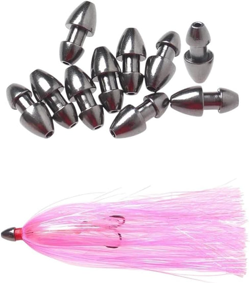 Generic 10PCS 1/8OZ Sea Witch Head Fishing Lure Trolling Heads for Mylar Flash