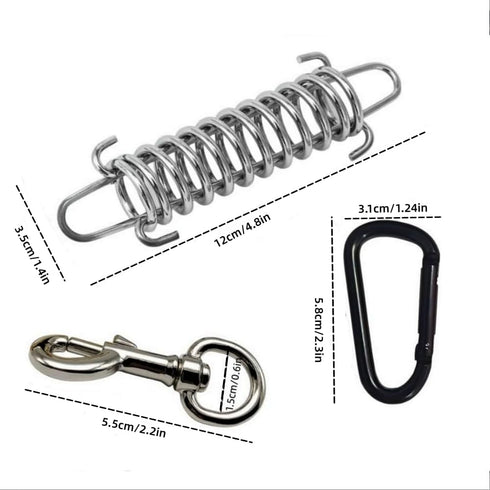 Dog Leash Metal Shock Absorbing Spring Buckle Sun Shade Spring Heavy Duty Steel Tent Rope Fixed Buckle Tensioner for Outdoor Camping Dog Training,Swing by HNOYGNU