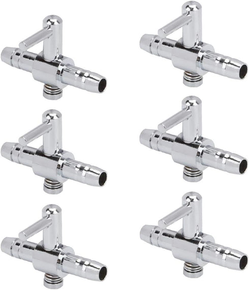 Pawfly 6 PCS 1-Way Aquarium Air Flow Control Lever Straight Valve Distributor for Fish Tank