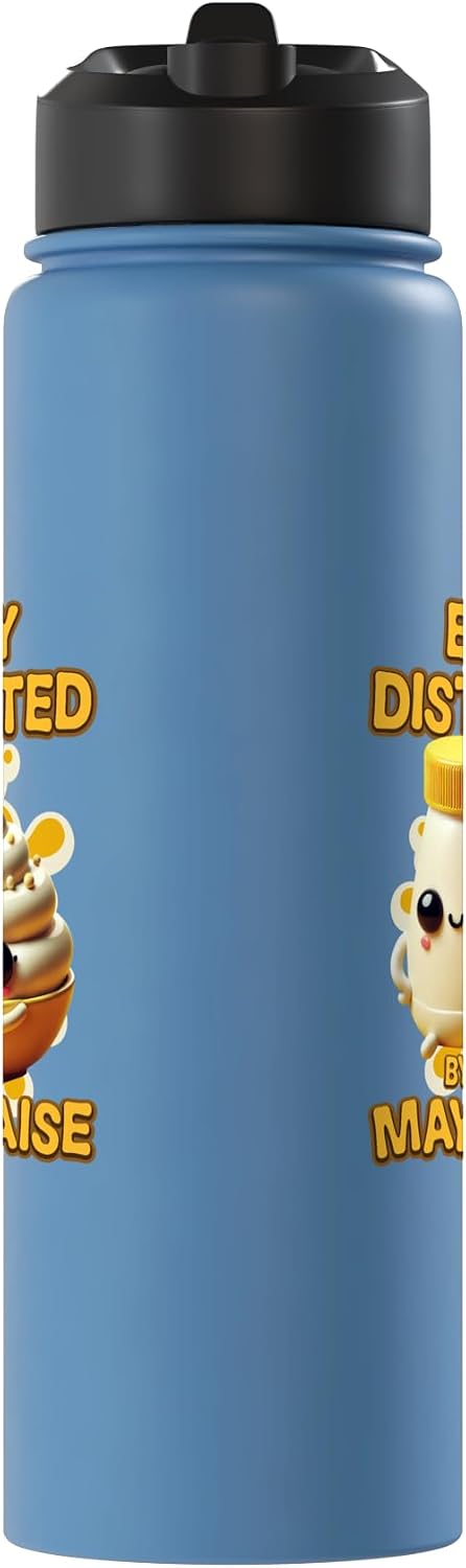 Mayonnaise Costume Mayo Group Easily Distracted By Mayonnaise Stainless Steel Insulated Water Bottle
