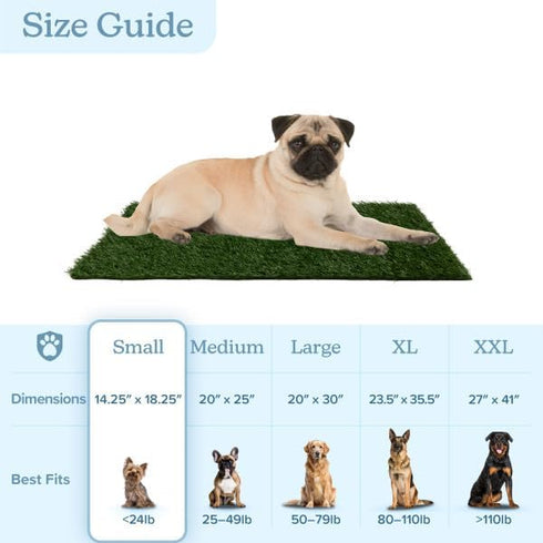 Set 18.25x14.25 Inch, 3-Layer Artificial Grass Puppy Pee Pad for Dogs and Small Pets - of Three Reusable Turf Pads