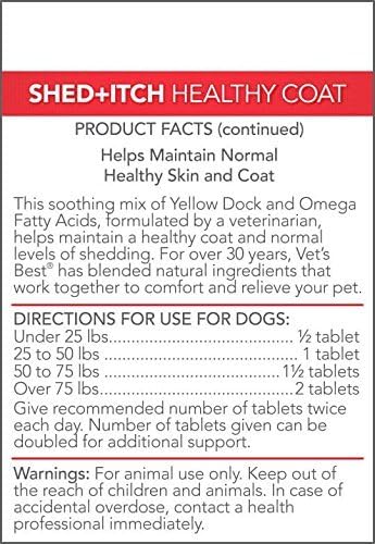 50 Vet's Best Healthy Coat Shed & Itch Relief Dog Supplements | Relieve Dogs Skin Irritation and Shedding Due