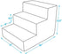 Best Pet Supplies Dog Stairs for Small Dogs & Cats, Portable Foam Pet Steps, Non-Slip Indoor Ramp, 3-Step, Paw Print on