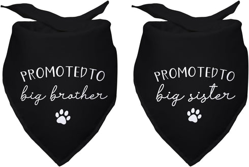 Yishuliwu Promoted to Big Brother Sister White Pet Dog Bandanas Triangle Scarf Bandanas