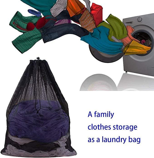 Heavy Duty Sports Ball Bag, Extra Large Drawstring Mesh Ball Bags for Coach, Adjustable Strap for Soccer, Basketball,