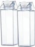 CurcKua 500ML 2PCS Clear Milk Carton Water Bottle Reusable Transparent Juice Bottle for Outdoor Sport Reusable Milk