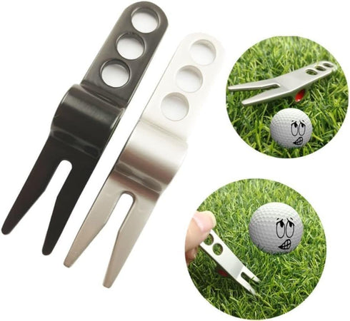 Jowxsx 2 Pcs Silver Golf Ball Fork, Pivot Divot Repair Tool, Compatible with Scotty Golf Divot Tools
