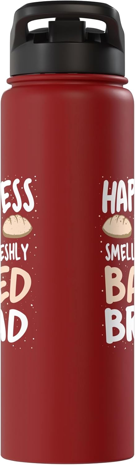 Funny Bread Baking Shirts Happiness Is The Smell Of Freshly Baked Bread - Baker Bakery Stainless Steel Insulated Water