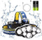 Rechargeable Headlamp, 8 LED 18000lm IPX4, Red Light Flashlight, USB Cable, 8 Modes for Outdoors Camping