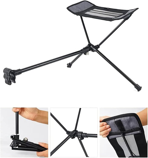 LSLANSOON Folding Attachable Footrest Leg Rest Camping Chair Accessories for Reclining Swing Chair Moon Chair Beach