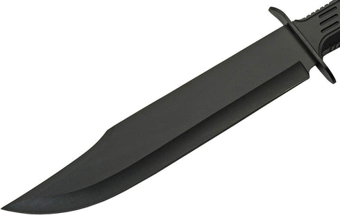 SZCO SUPPLIES 15" Black Tech Bowie Blade Knife for Outdoor Survival