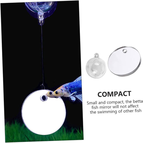 balacoo 1 Set Double Sided Acrylic Betta Training Mirror, Transparent Plastic Float Fish Tank