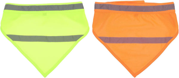 POPETPOP 2pcs Pet Triangle Towel Bibs, Orange Reflector Vest for Night Walking, Small Dog Safety