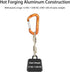 Heavy Duty Carabiner Clip - 4 PCS 3" Large Lightweight Aluminum Caribeaners with Keychain Hook Ring