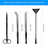Aquarium Aquascape Tools Kit, 4 in 1 Anti-Rust Aquatic Plant Aquascaping Tool Stainless Steel Black Tweezers Scissors Spatula for Aquarium Tank Clean Fish Tank Aquascape Tools Sets (Black)