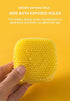 Soft Silicone Pet Bath Brush, Dog Shampoo Cleaning Brush with Soft Shampoo Dispenser for Puppy Dog Cat (Yellow)
