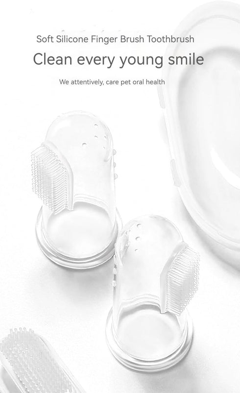 6 Units Pack Pet Finger Toothbrush for Dogs & Cats, Extra Soft Silicone Bristles for Easy Dental Hygiene