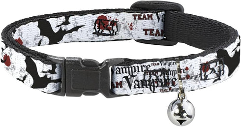 Buckle-Down Cat Collar Breakaway Team Vampire, 8 to 12 Inches, 0.5 Inch Wide
