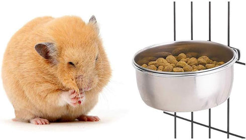 Tfwadmx Bird Feeding Dish Cups, 2PCS Clamp Holder for Parrot Food Bowl, Bird Cage Water Bowl
