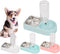 Crate Dog Bowl Set with Detachable Stainless Steel Bowl, Automatic Water Dispenser Bottle, Hanging Pet Cage Bowl for
