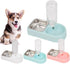 Crate Dog Bowl Set with Detachable Stainless Steel Bowl, Automatic Water Dispenser Bottle, Hanging Pet Cage Bowl for