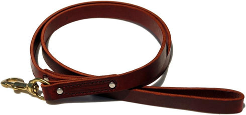 Ray Allen Mfg Signature K9 Heavy Leather Leash, 5-Feet x 7/8-Inch, Burgundy
