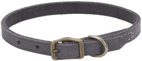 Coastal Pet - Circle T - Rustic Leather Town Dog Collar, Slate Grey, 3/8” x 10”