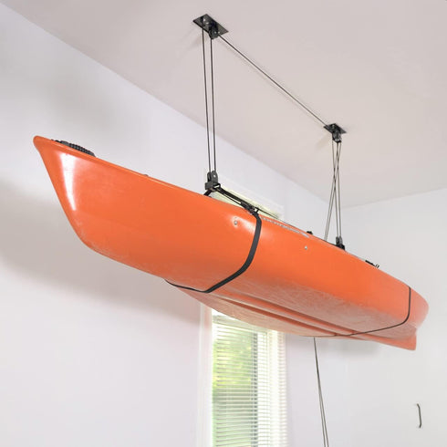 StoreYourBoard Kayak and Canoe Ceiling Pulley System, Heavy Duty Garage Mount Storage Hoist, Holds 150 lbs