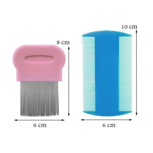 4 Packs Flea Combs Set for Dogs & Cats, Lice Combs and Dandruff Remover Grooming Comb