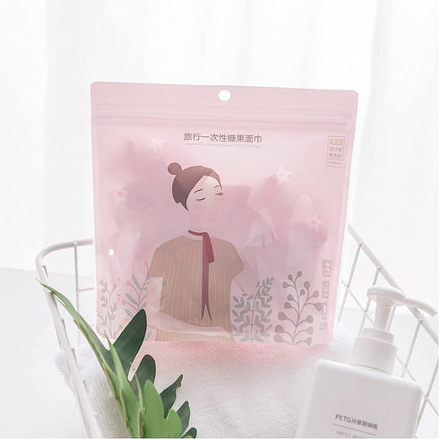 (50PCS) VanFn Disposable Towel, Compressed Towel, Mini Disposable Compressed Washcloth, Cotton Portable Disposable