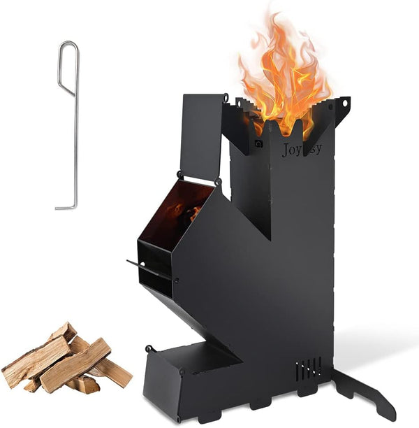 Rocket Stove for Cooking, Portable Mini Wood Burning Stove for Backyard Cooking, Camping Grill, BBQ with Storage Bag