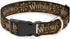 Buckle-Down Pet Collar - Dog Collar Plastic Buckle, Western Whiskey Star with Text Shadow, 15 to 24 Inches