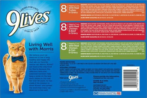 9Lives Variety Pack, Poultry And Beef, 5.5 Ounce Can (Pack of 24)
