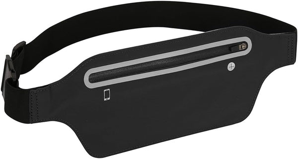 Waterproof Fanny Pack for Women, Adjustable Running Belt Waist Pack Slim Expandable Pocket Belt, Black