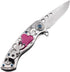 Snake Eye Tactical 7" Cupid Heart Ladies Pocket Knife with LOVE Pocket Clip Included, Silver